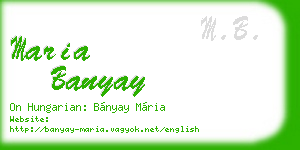 maria banyay business card