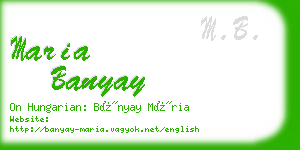 maria banyay business card